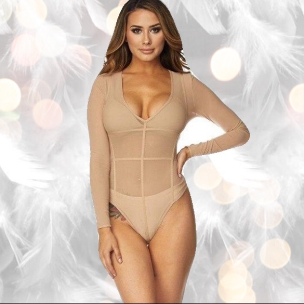 ‼️ Nude Mesh Bodysuit - Picture 6 of 6